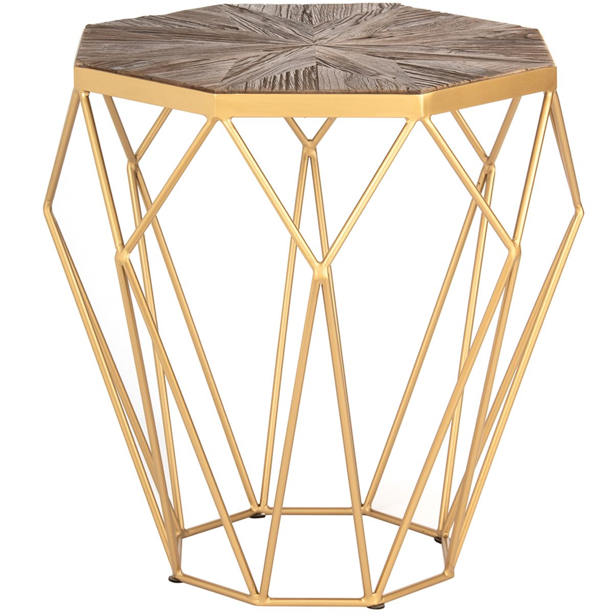 MEYA MUEBLES - Mesa Lateral Joel madera y acero 60x60x60