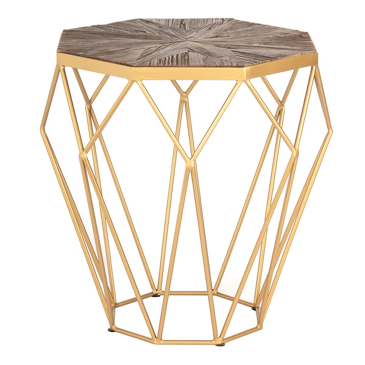 MEYA MUEBLES - Mesa Lateral Joel madera y acero 60x60x60