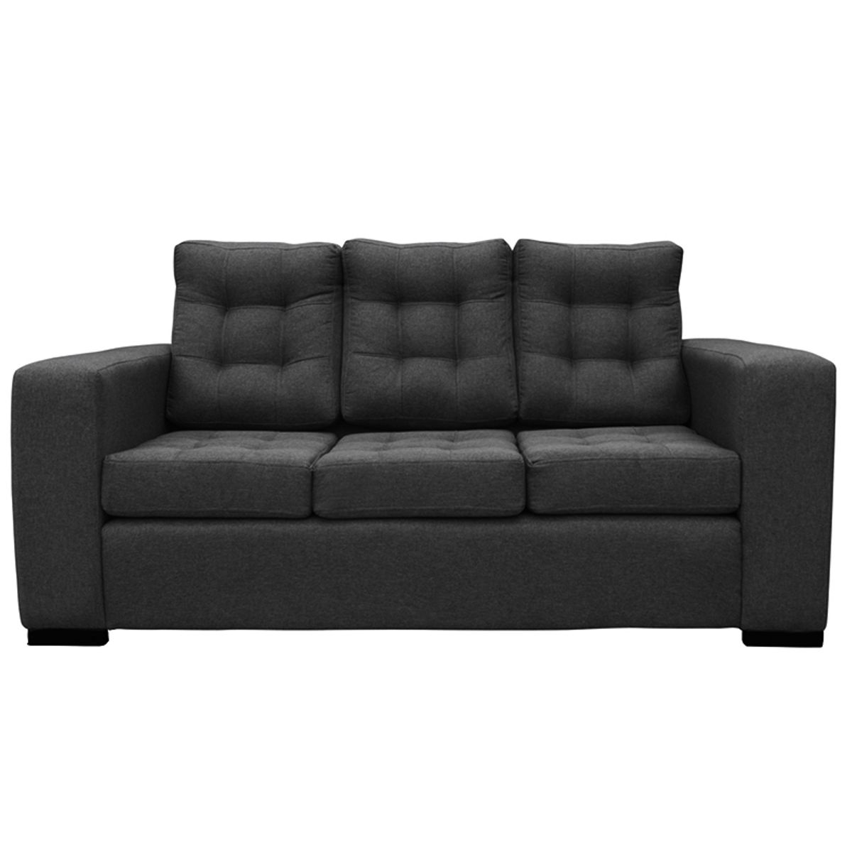 SOFAS HOME - SOFA ANTU CHENILLE TIPO LINO GRAFITO 3 CUERPOS