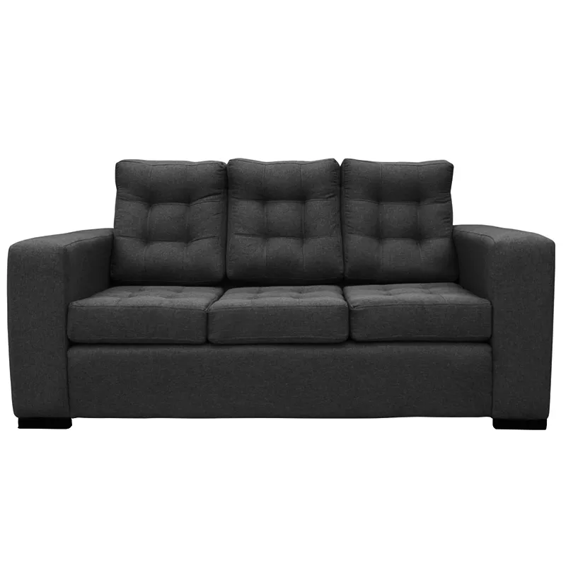 SOFAS HOME - SOFA ANTU CHENILLE TIPO LINO GRAFITO 3 CUERPOS