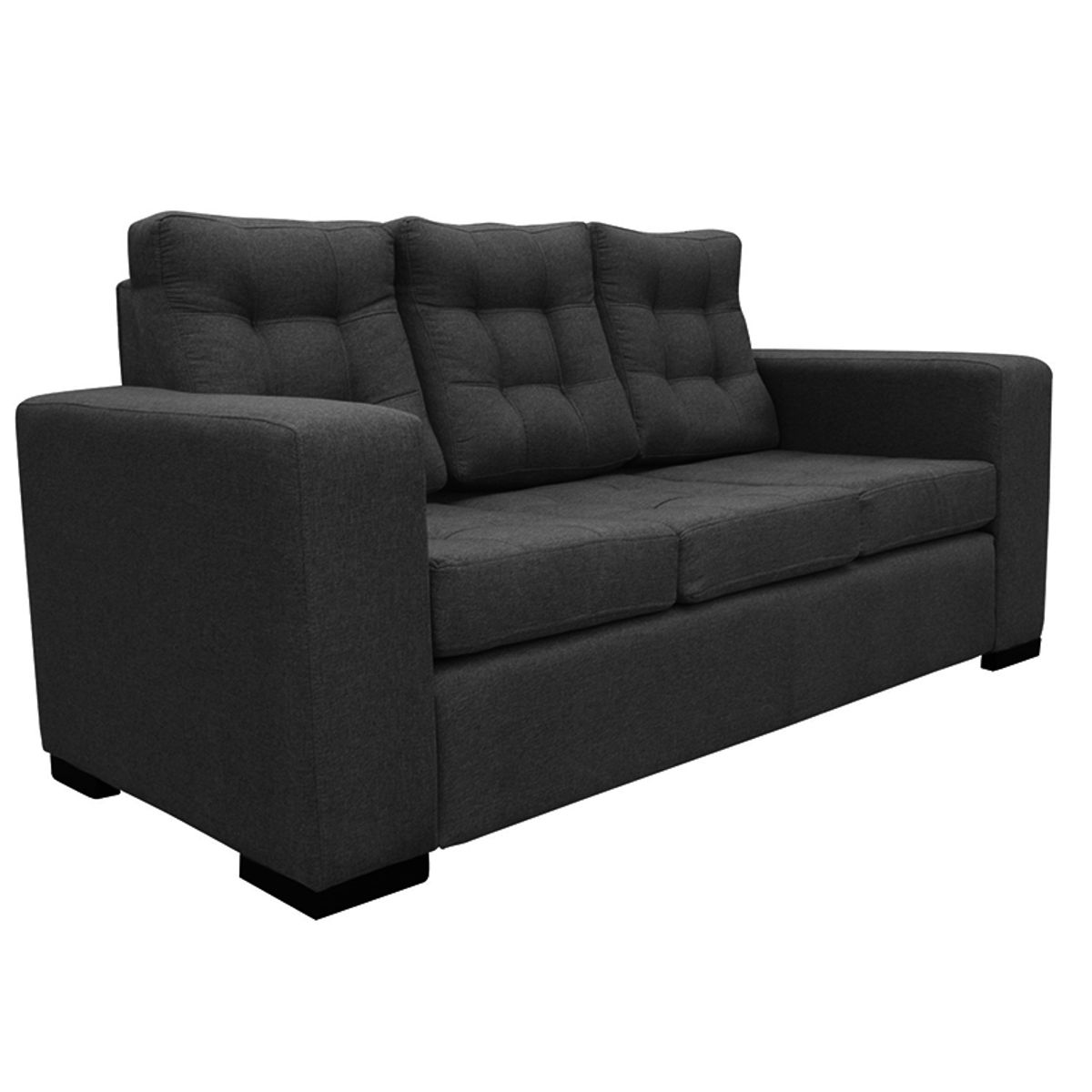 SOFAS HOME - SOFA ANTU CHENILLE TIPO LINO GRAFITO 3 CUERPOS