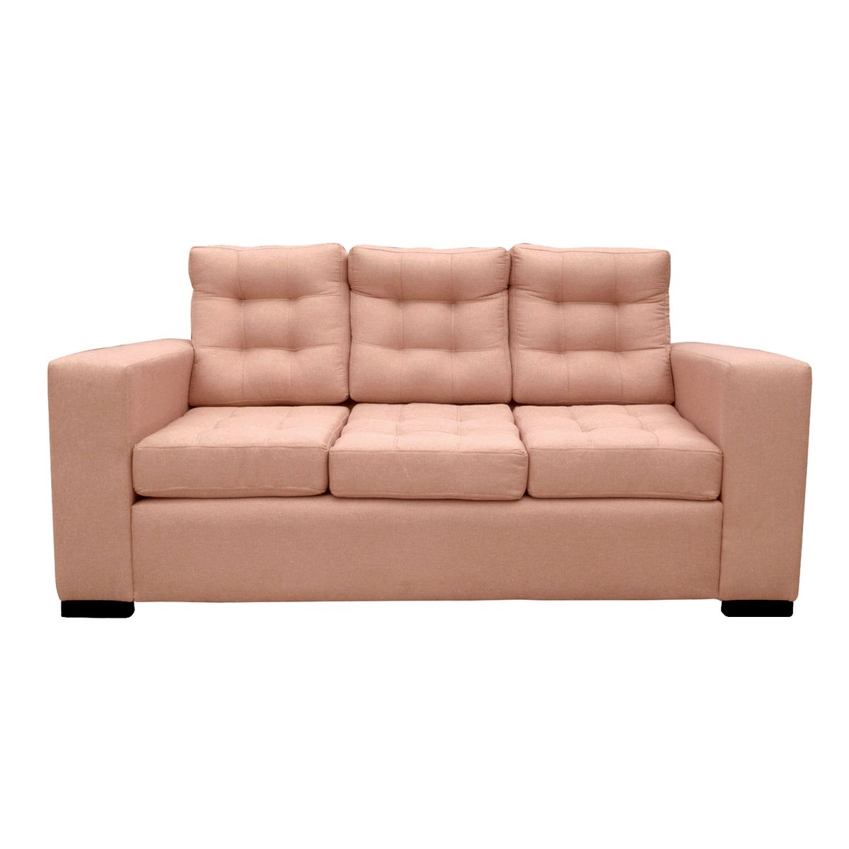 SOFAS HOME - SOFA ANTU CHENILLE TIPO LINO PALO ROSA 3 CUERPOS