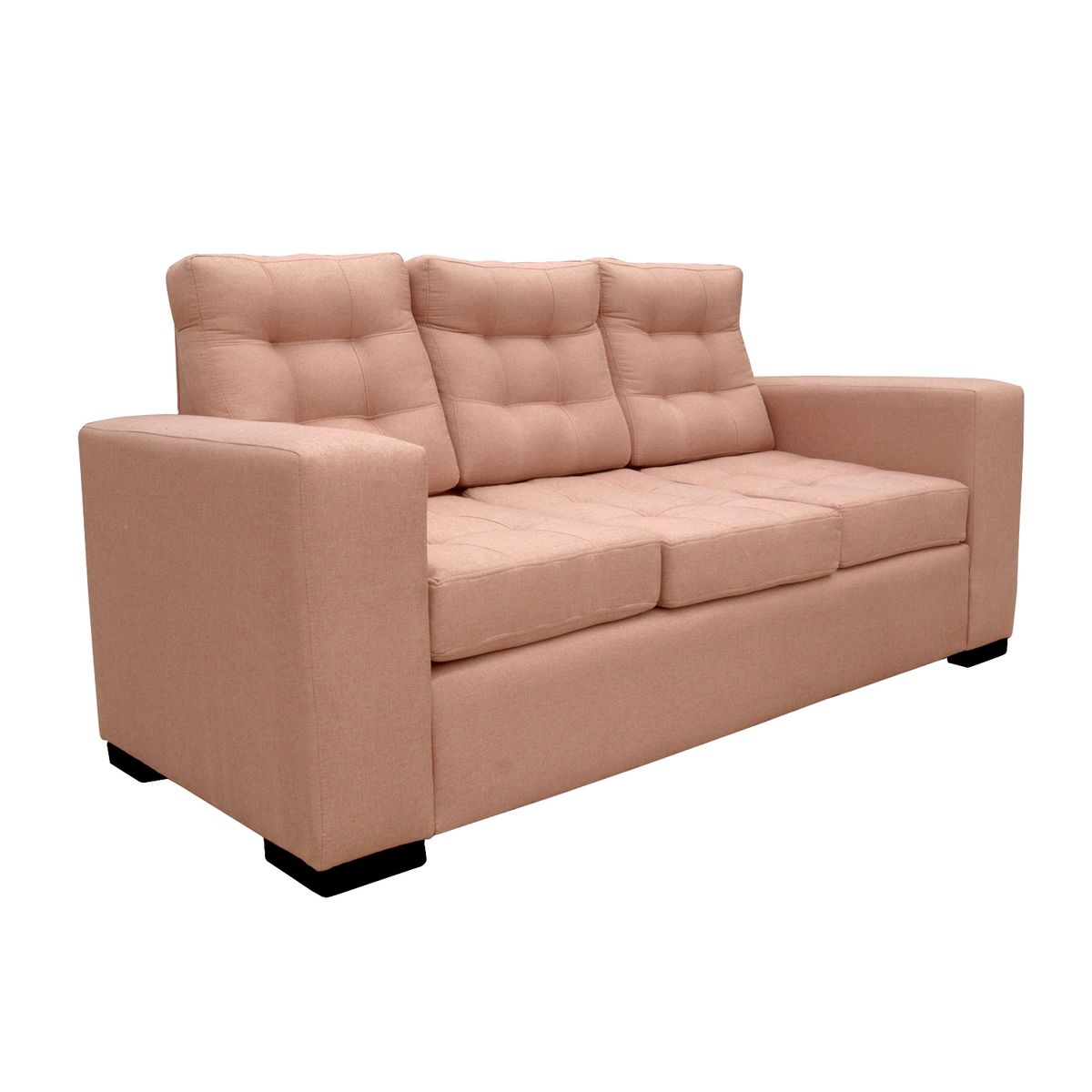 SOFAS HOME - SOFA ANTU CHENILLE TIPO LINO PALO ROSA 3 CUERPOS