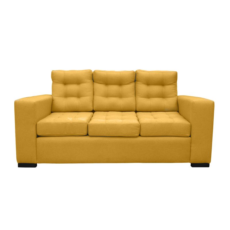 SOFAS HOME - SOFA ANTU FELPA AMBARINO 3 CUERPOS