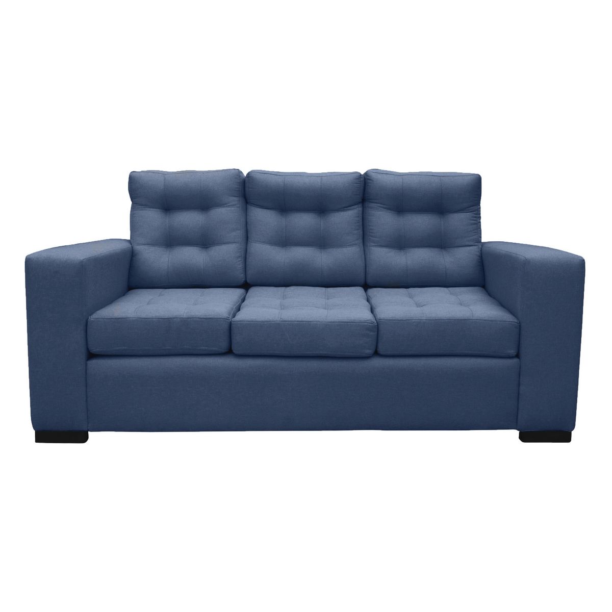 SOFAS HOME - SOFA ANTU FELPA AZUL 3 CUERPOS