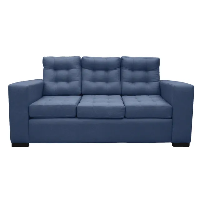 SOFAS HOME - SOFA ANTU FELPA AZUL 3 CUERPOS