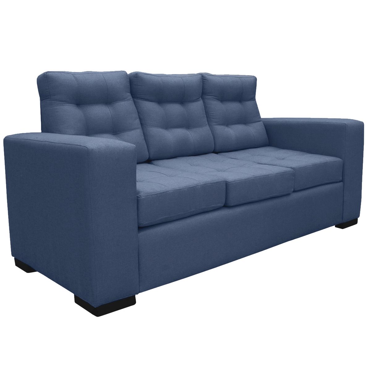 SOFAS HOME - SOFA ANTU FELPA AZUL 3 CUERPOS