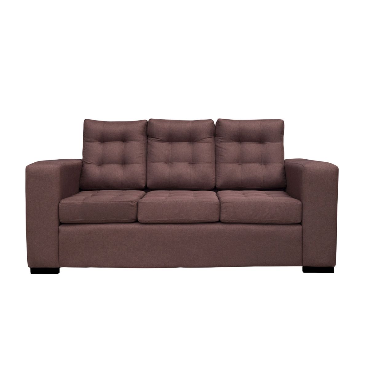 SOFAS HOME - SOFA ANTU FELPA CAFE 3 CUERPOS