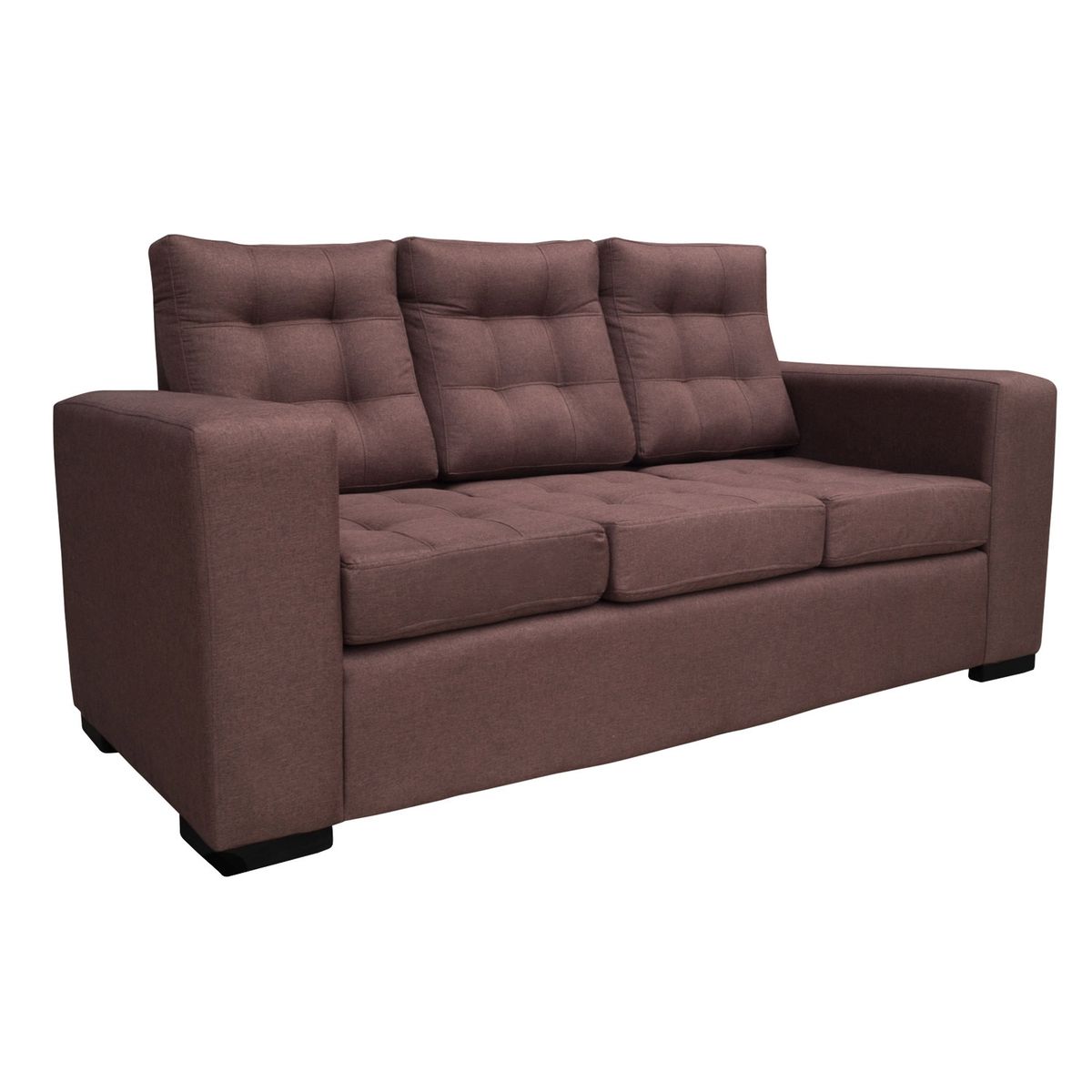 SOFAS HOME - SOFA ANTU FELPA CAFE 3 CUERPOS