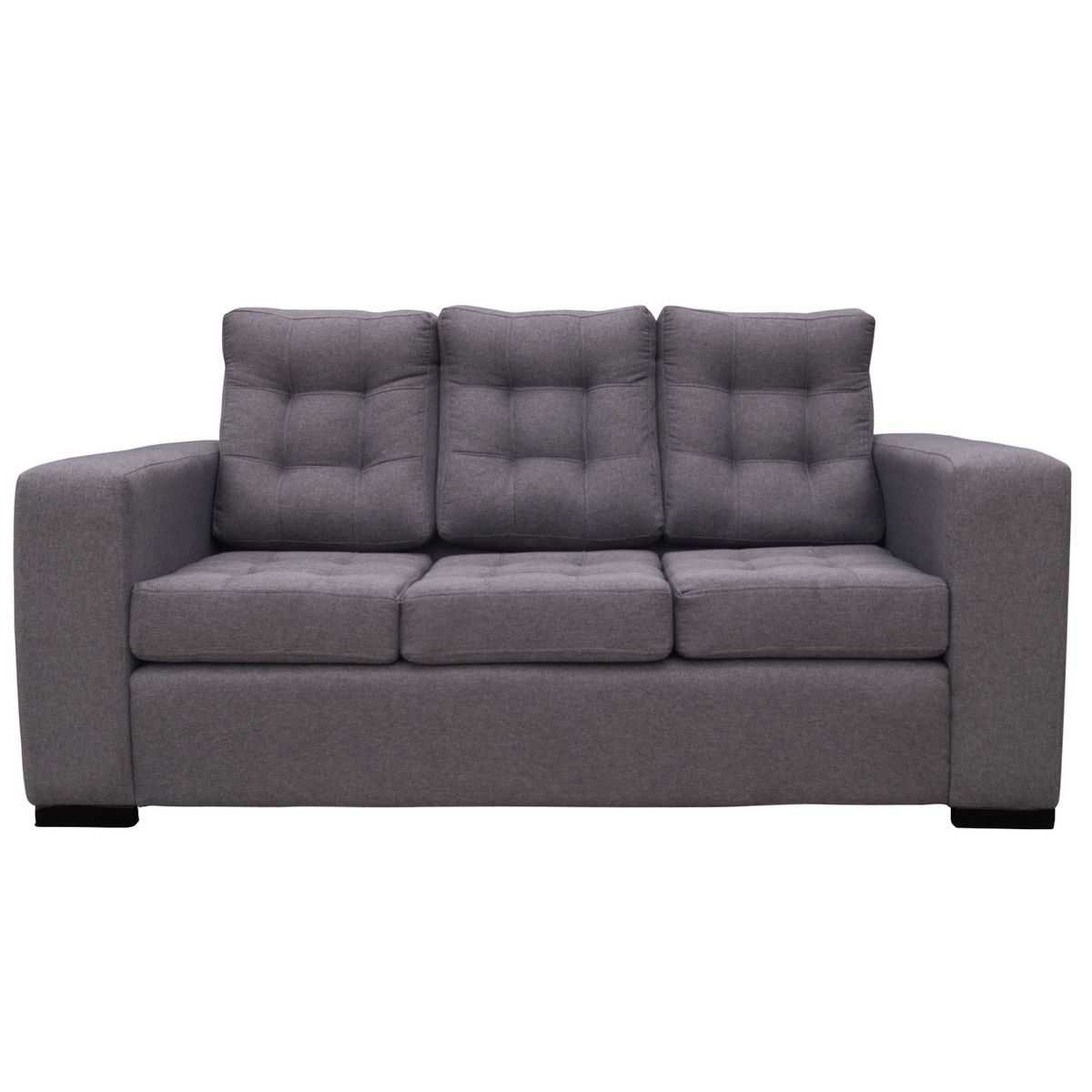 SOFAS HOME - SOFA ANTU FELPA GRIS 3 CUERPOS