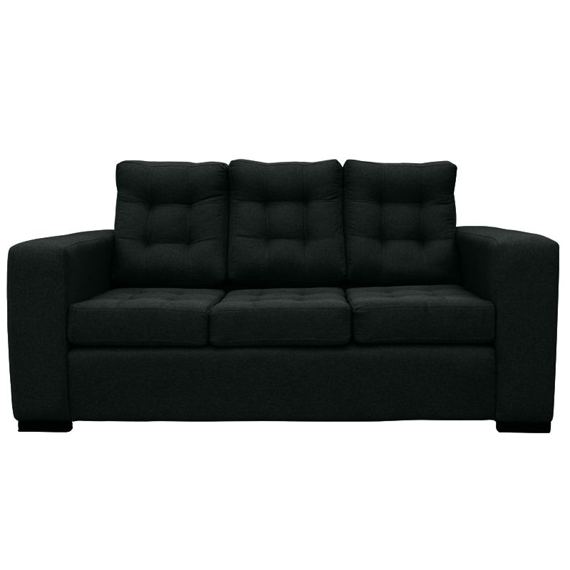 SOFAS HOME - SOFA ANTU FELPA NEGRO 3 CUERPOS