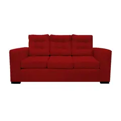 SOFAS HOME - SOFA ANTU FELPA ROJO 3 CUERPOS