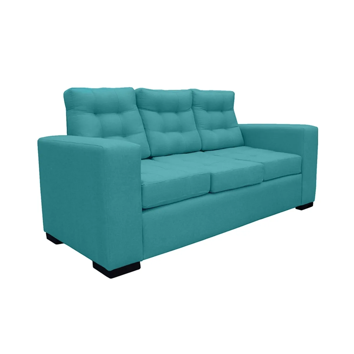 SOFAS HOME - SOFA ANTU FELPA TURQUESA 3 CUERPOS