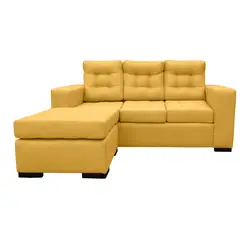 SOFAS HOME - SECCIONAL ANTU CHENILLE TIPO LINO AMBARINO 3 CUERPOS