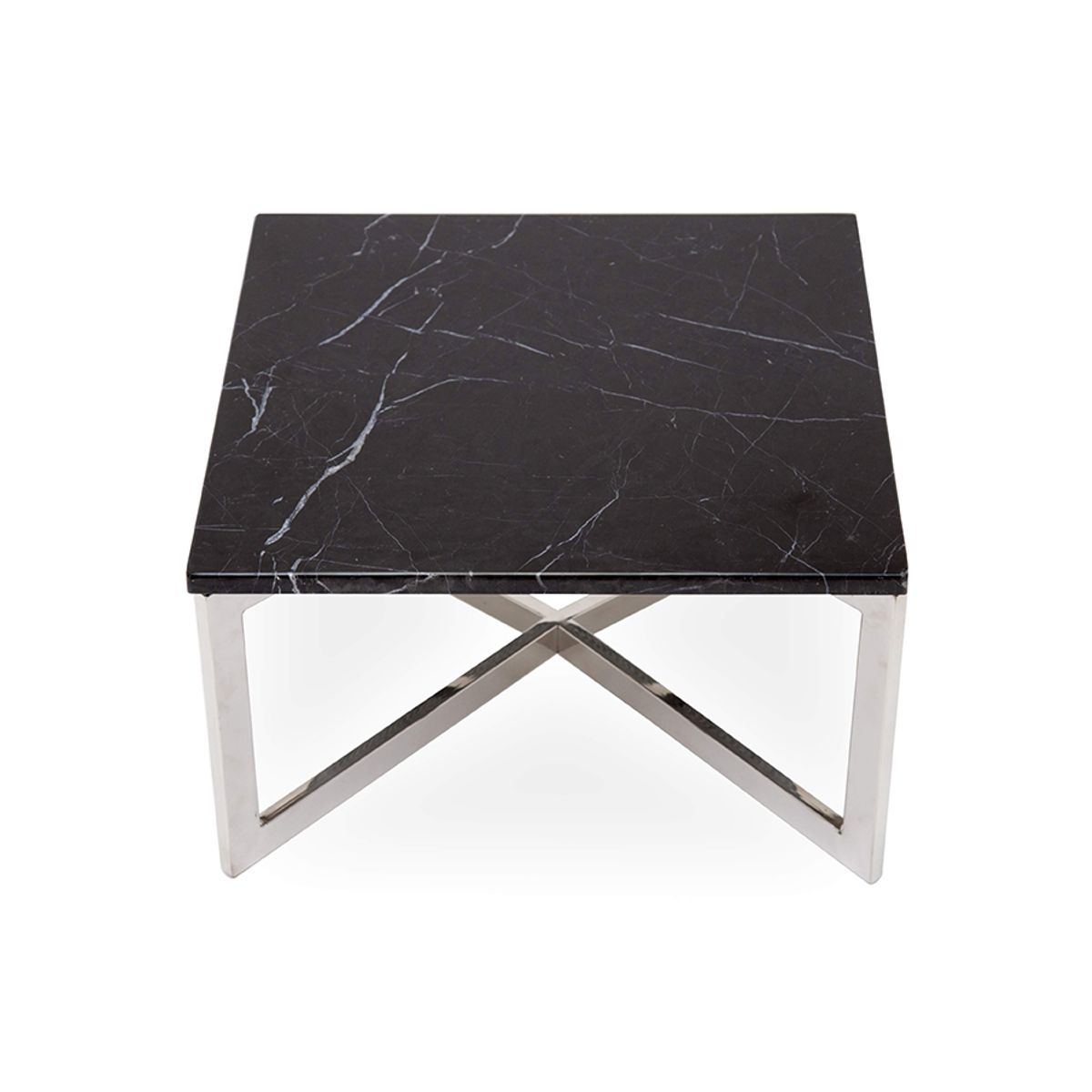 MEYA MUEBLES - Mesa Lateral Yantai de acero y marmol 17x50x50