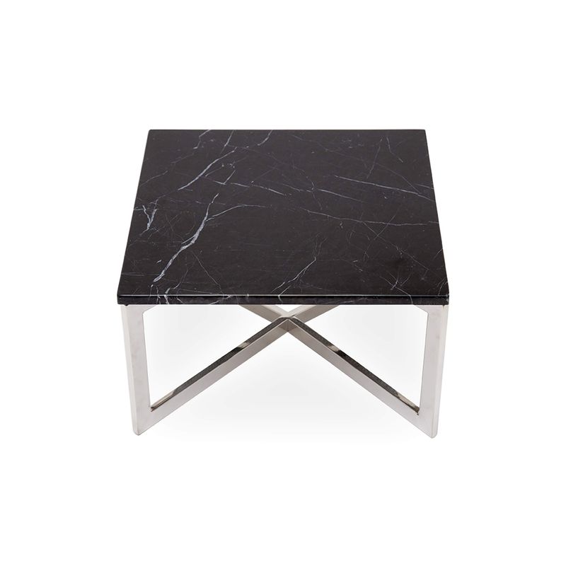 MEYA MUEBLES - Mesa Lateral Yantai de acero y marmol 17x50x50