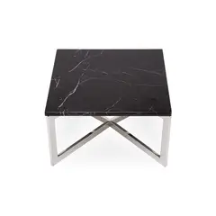 MEYA MUEBLES - Mesa Lateral Yantai de acero y marmol 17x50x50