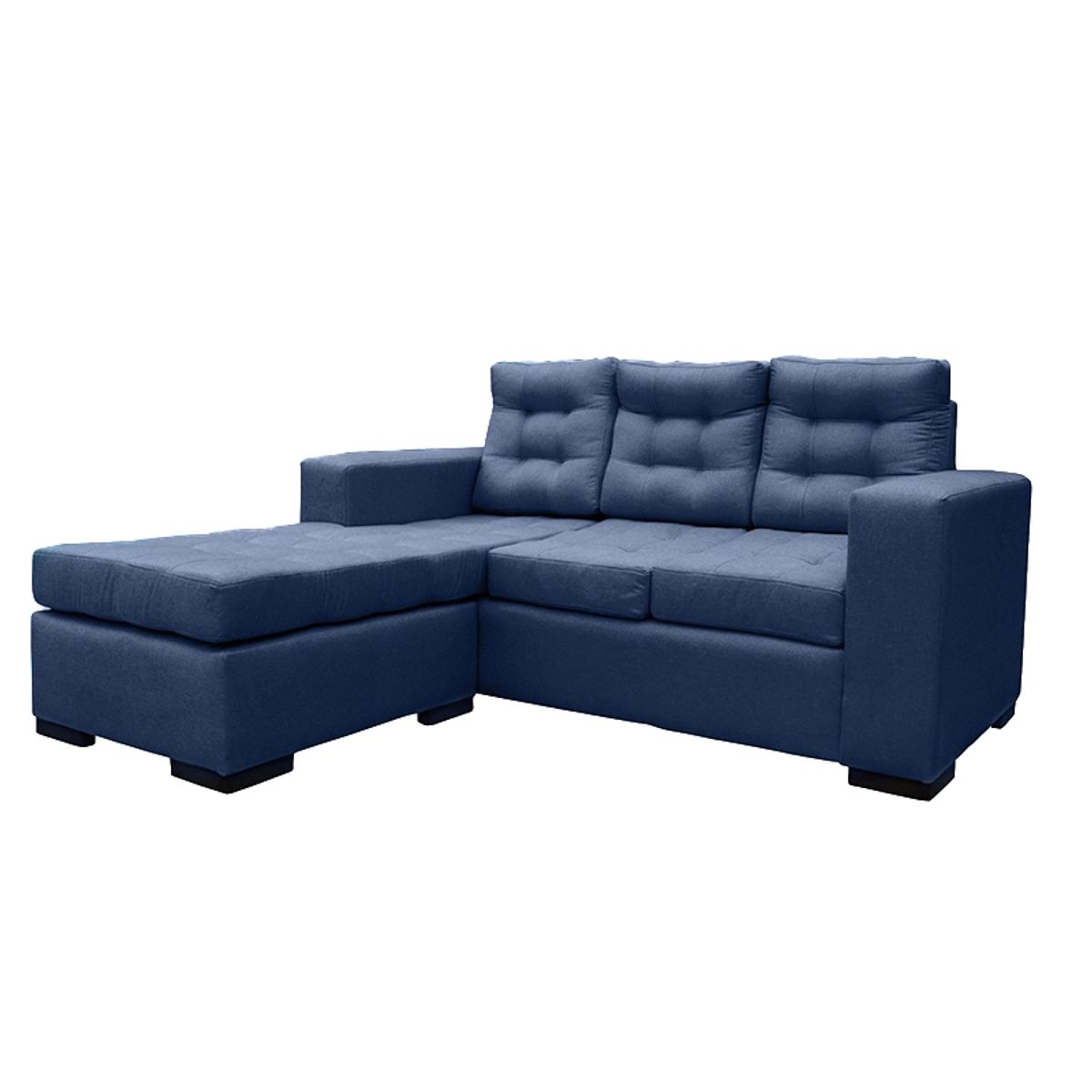 SOFAS HOME - SECCIONAL ANTU FELPA AZUL 3 CUERPOS
