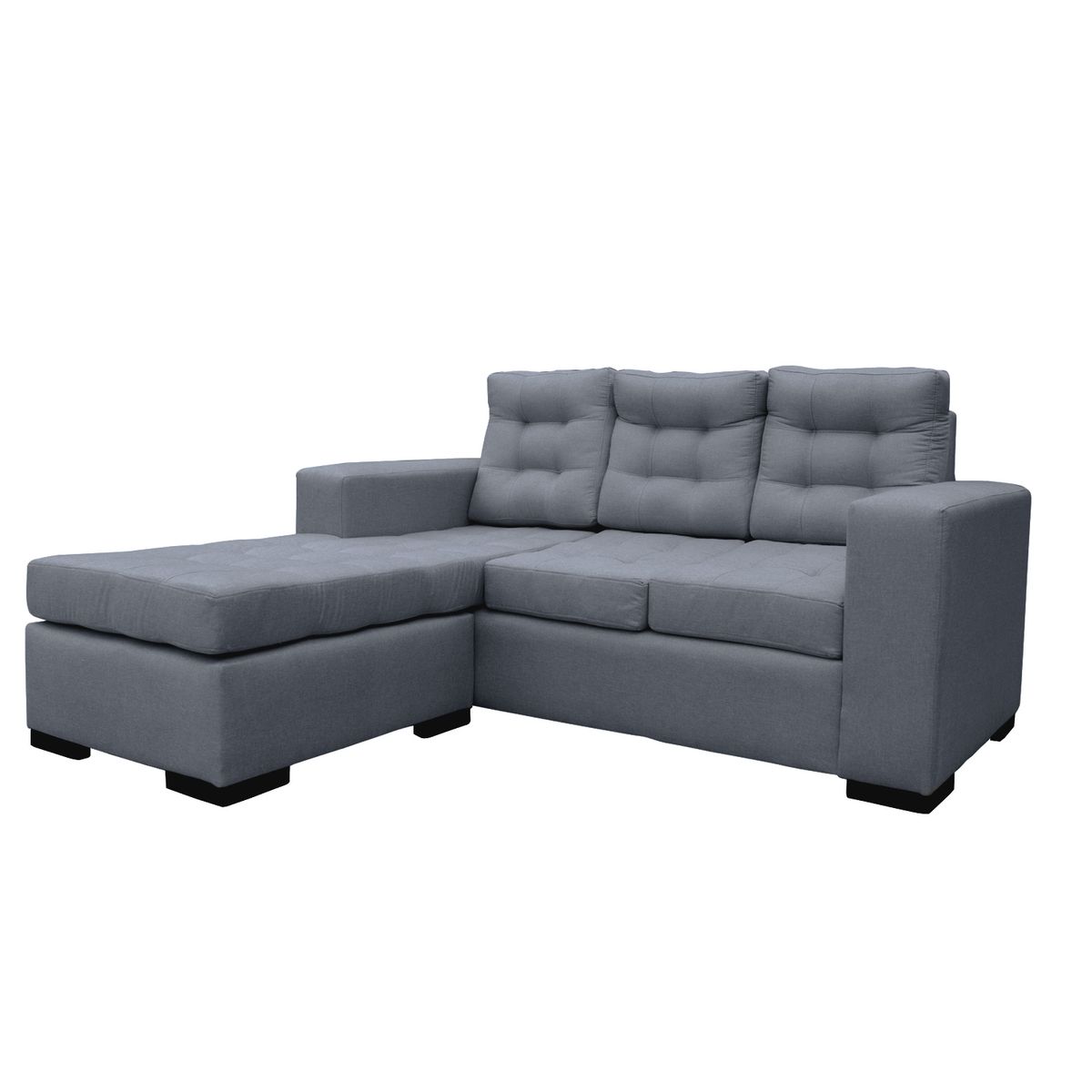 SOFAS HOME - SECCIONAL ANTU FELPA GRIS 3 CUERPOS