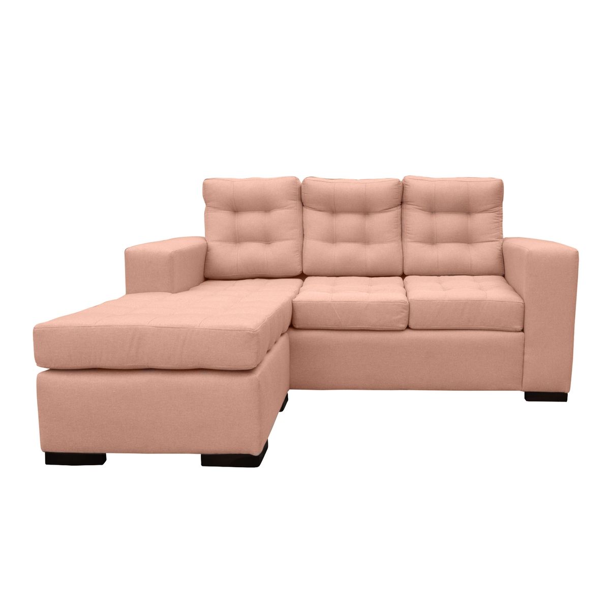 SOFAS HOME - SECCIONAL ANTU FELPA PALO ROSA 3 CUERPOS