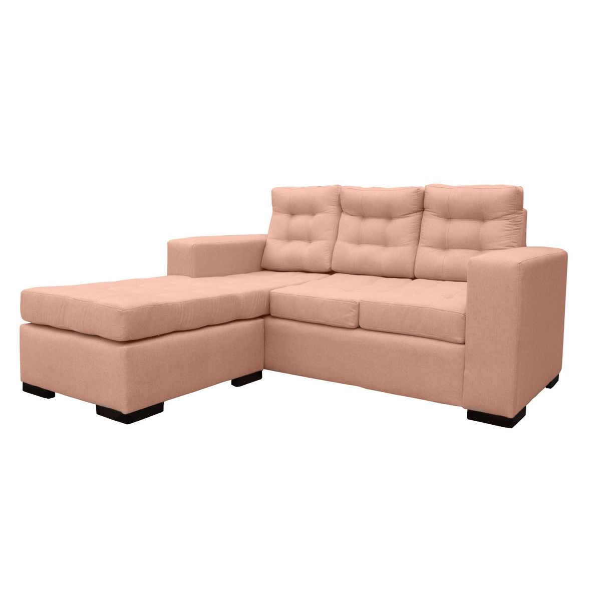 SOFAS HOME - SECCIONAL ANTU FELPA PALO ROSA 3 CUERPOS
