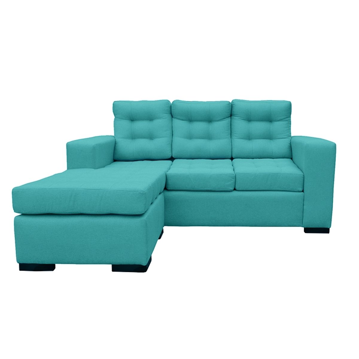 SOFAS HOME - SECCIONAL ANTU FELPA TURQUESA 3 CUERPOS