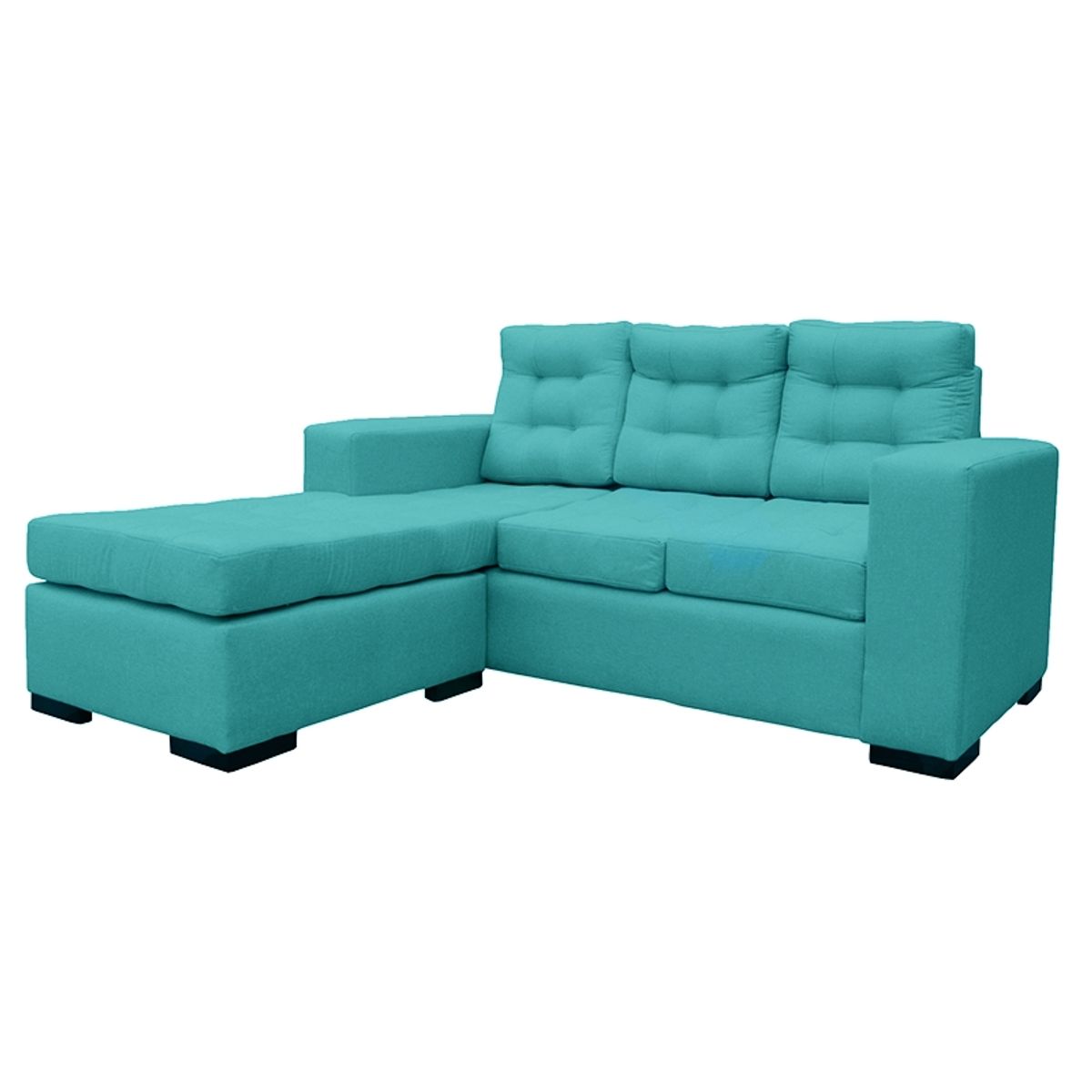 SOFAS HOME - SECCIONAL ANTU FELPA TURQUESA 3 CUERPOS