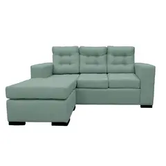 SOFAS HOME - SECCIONAL ANTU FELPA VERDE 3 CUERPOS