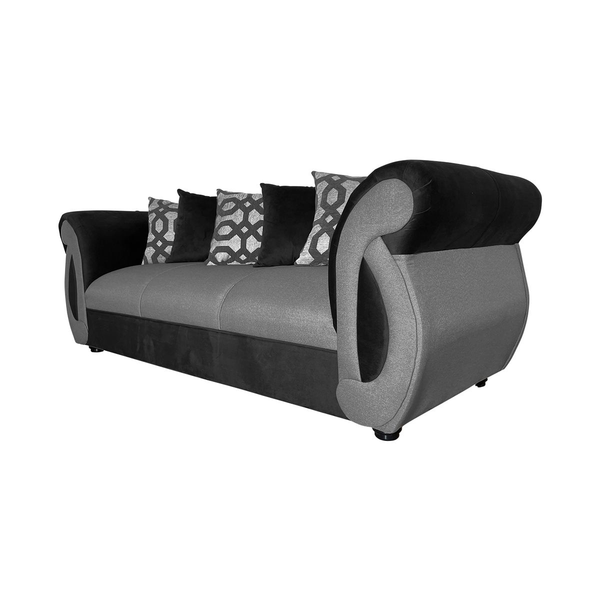 SOFAS HOME - SOFA NEW DOMINGA GRIS 3 CUERPOS