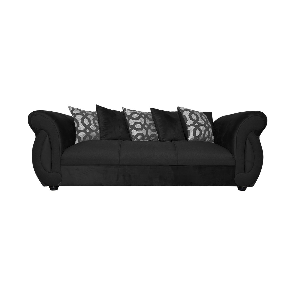 SOFAS HOME - SOFA NEW DOMINGA NEGRO 3 CUERPOS
