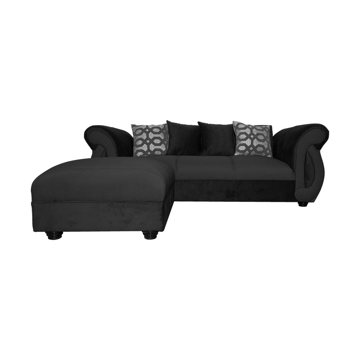SOFAS HOME - SECCIONAL NEW DOMINGA GRAFITO 3 CUERPOS