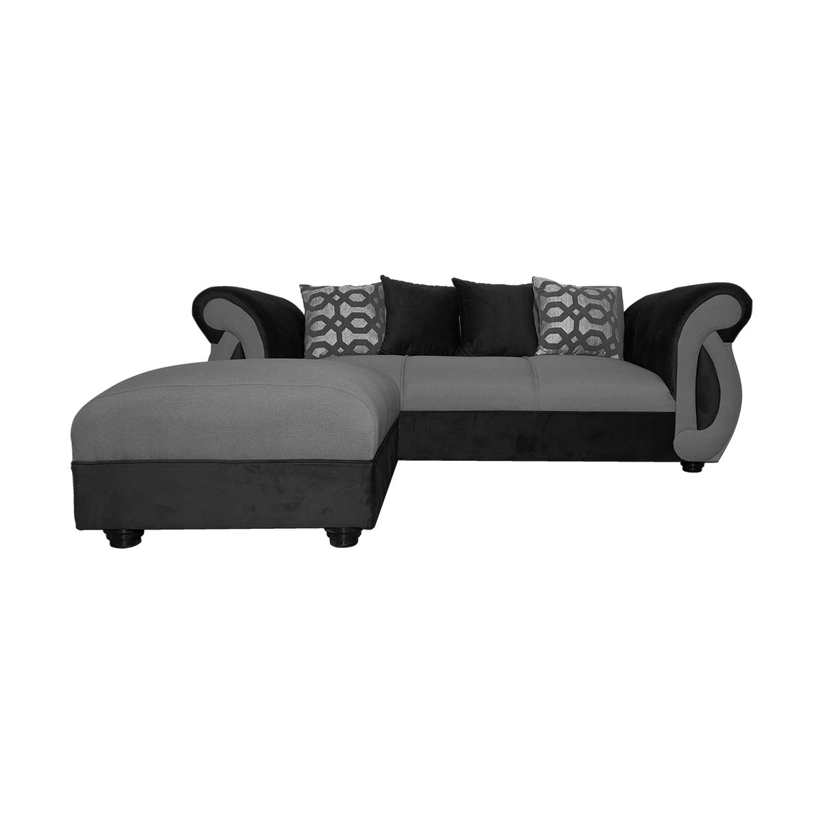 SOFAS HOME - SECCIONAL NEW DOMINGA GRIS 3 CUERPOS