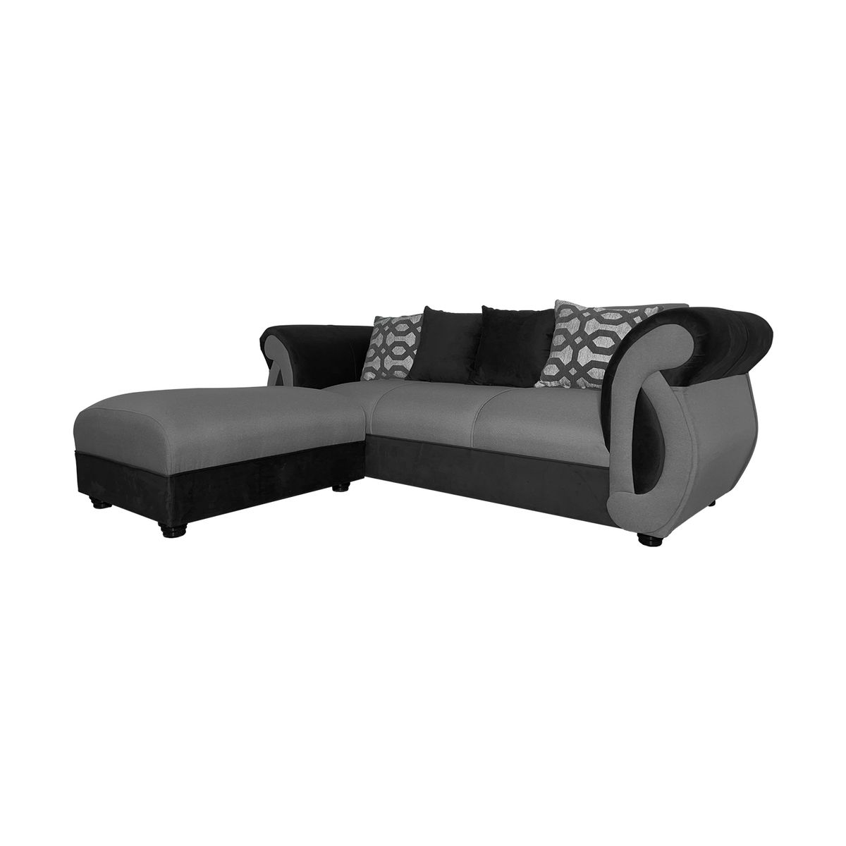 SOFAS HOME - SECCIONAL NEW DOMINGA GRIS 3 CUERPOS