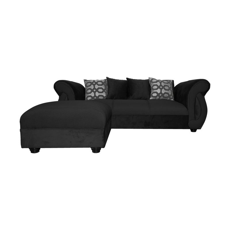 SOFAS HOME - SECCIONAL NEW DOMINGA NEGRO 3 CUERPOS