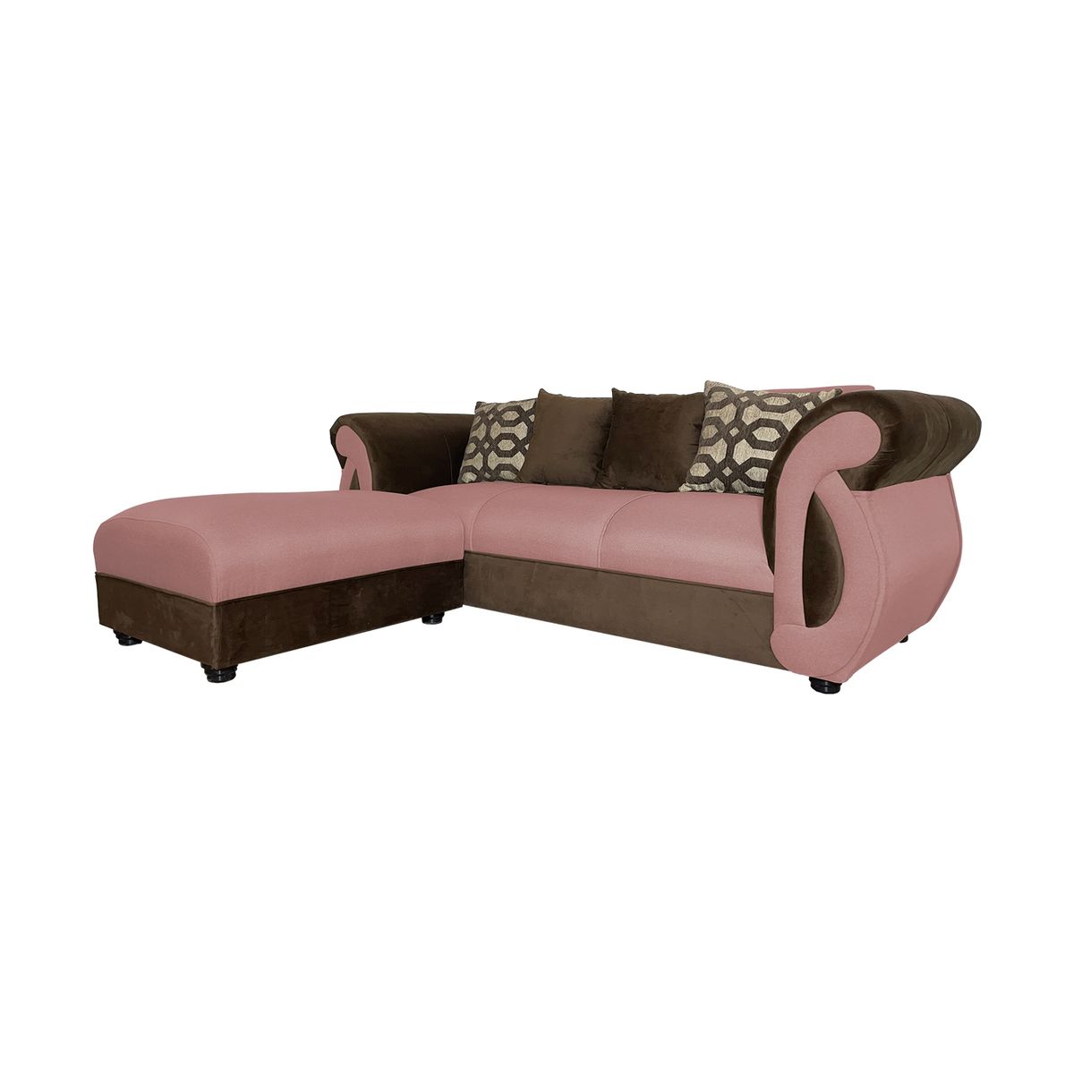 SOFAS HOME - SECCIONAL NEW DOMINGA PALO ROSA 3 CUERPOS