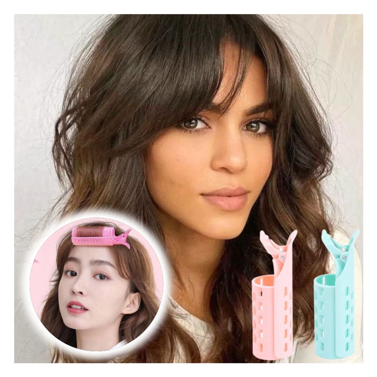 GENERICO - Set de 2 Rulos o rollos clip especial para dar forma al flequillo