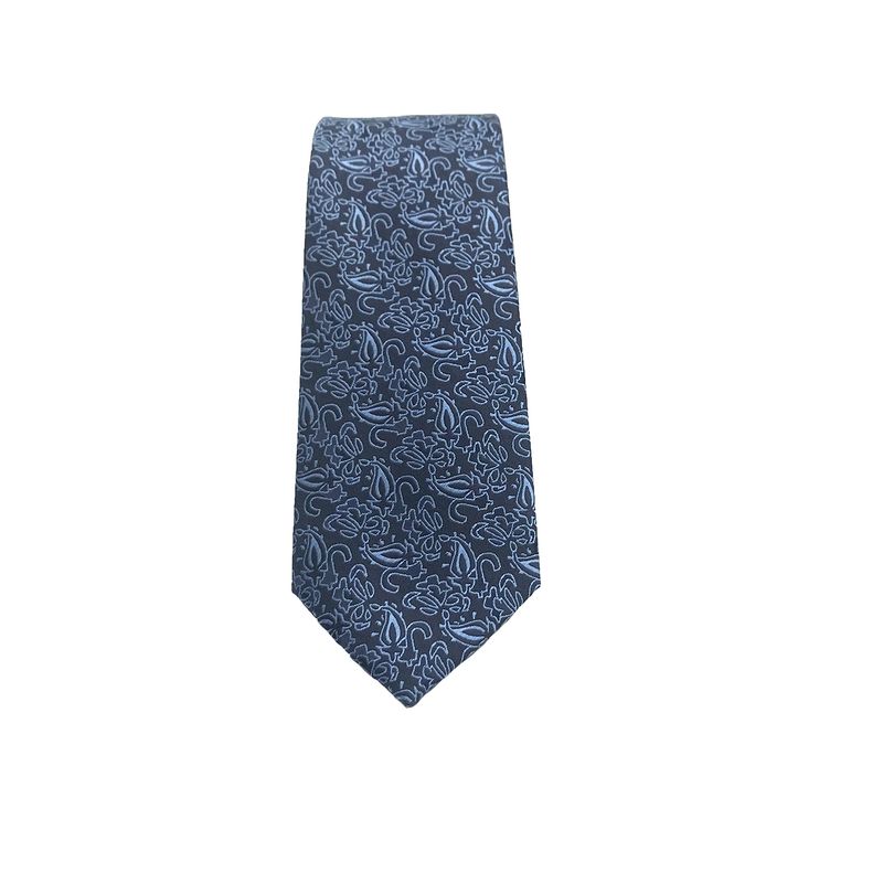 PHILIPPE SALVET - Corbata Microfibra 7cm Azul Hoja Celeste