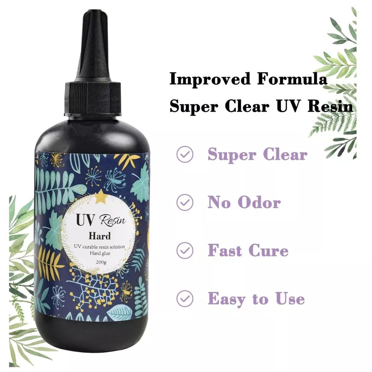 GENERICO - Resina Uv Cristal Curado Ultravioleta Bisuterías Joyas 200g…