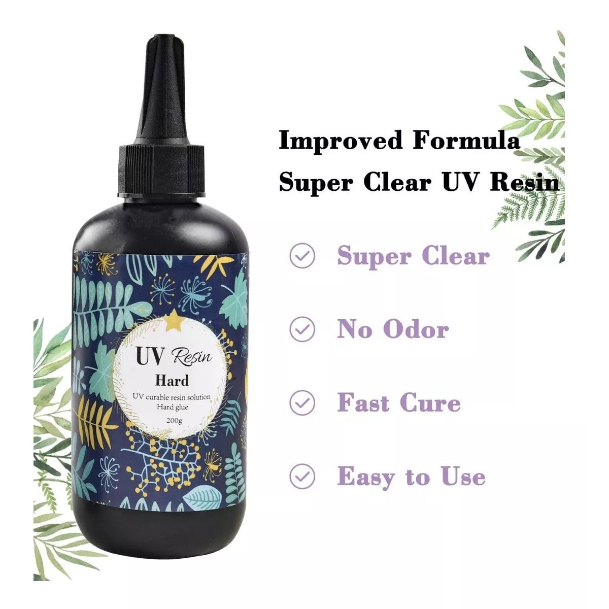 GENERICO - Resina Uv Cristal Curado Ultravioleta Bisuterías Joyas 200g…