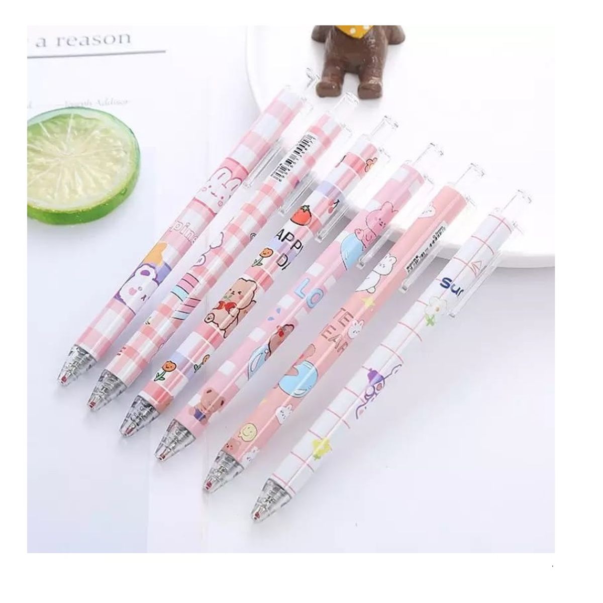 GENERICO - Set 6 Lápices Tinta 0.5 Ositos kawaii Cute…