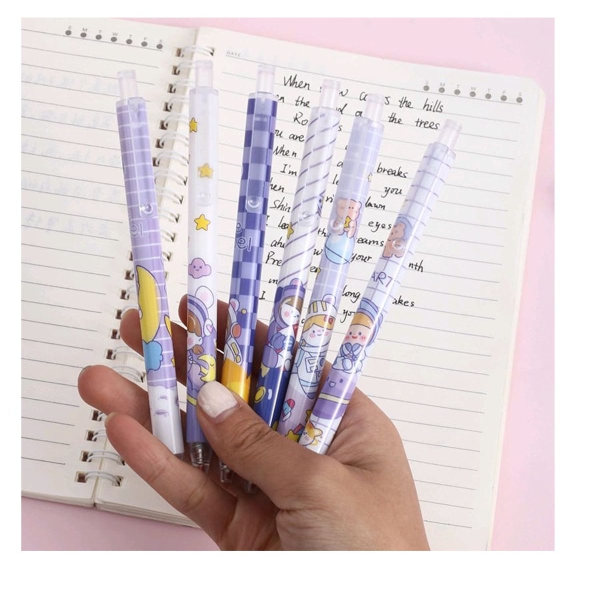 GENERICO - Set 6 Lápices Tinta 0.5 Astronauta kawaii Cute…