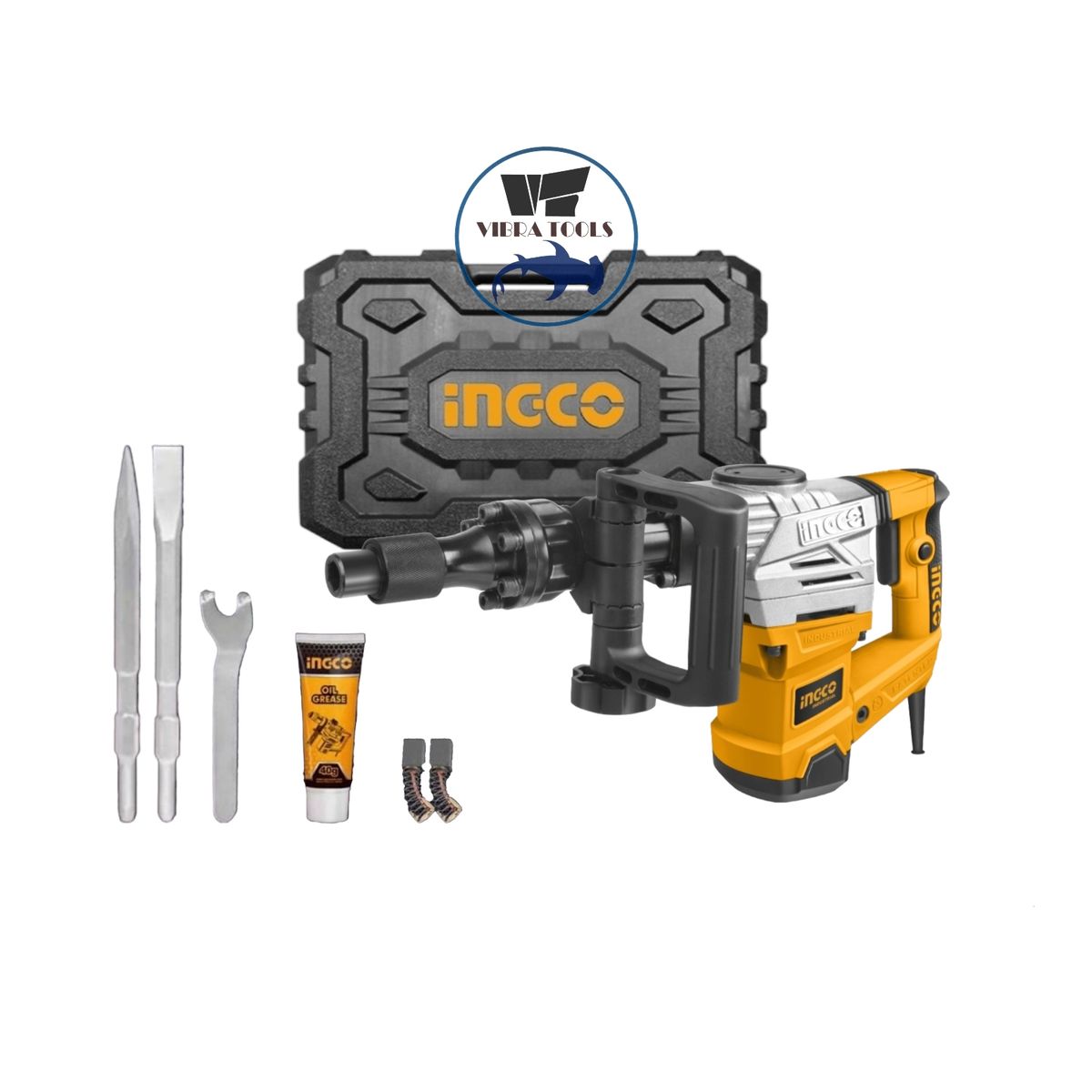 INGCO - Martillo Demoledor Industrial 1300 W Ingco 20 J + Malet+ Acc