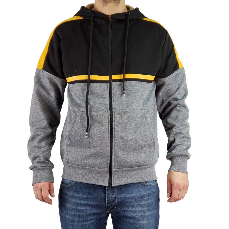 MPROPIA - Polerón Chaqueta Hombre Invierno Forro Piel Con Gorro. 142