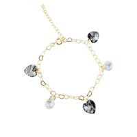 Pulsera Romance Gold 24k creado con cristales de Swarovski® Silver Night