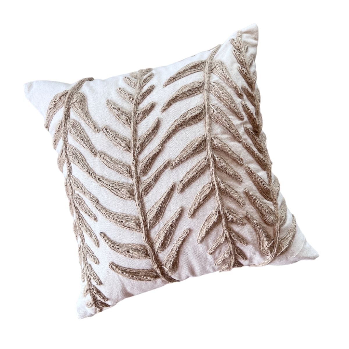 MANDIRHOME - Funda de Cojín Natural Rústico Arpillera Yute Hoja Alargada Cuadrada