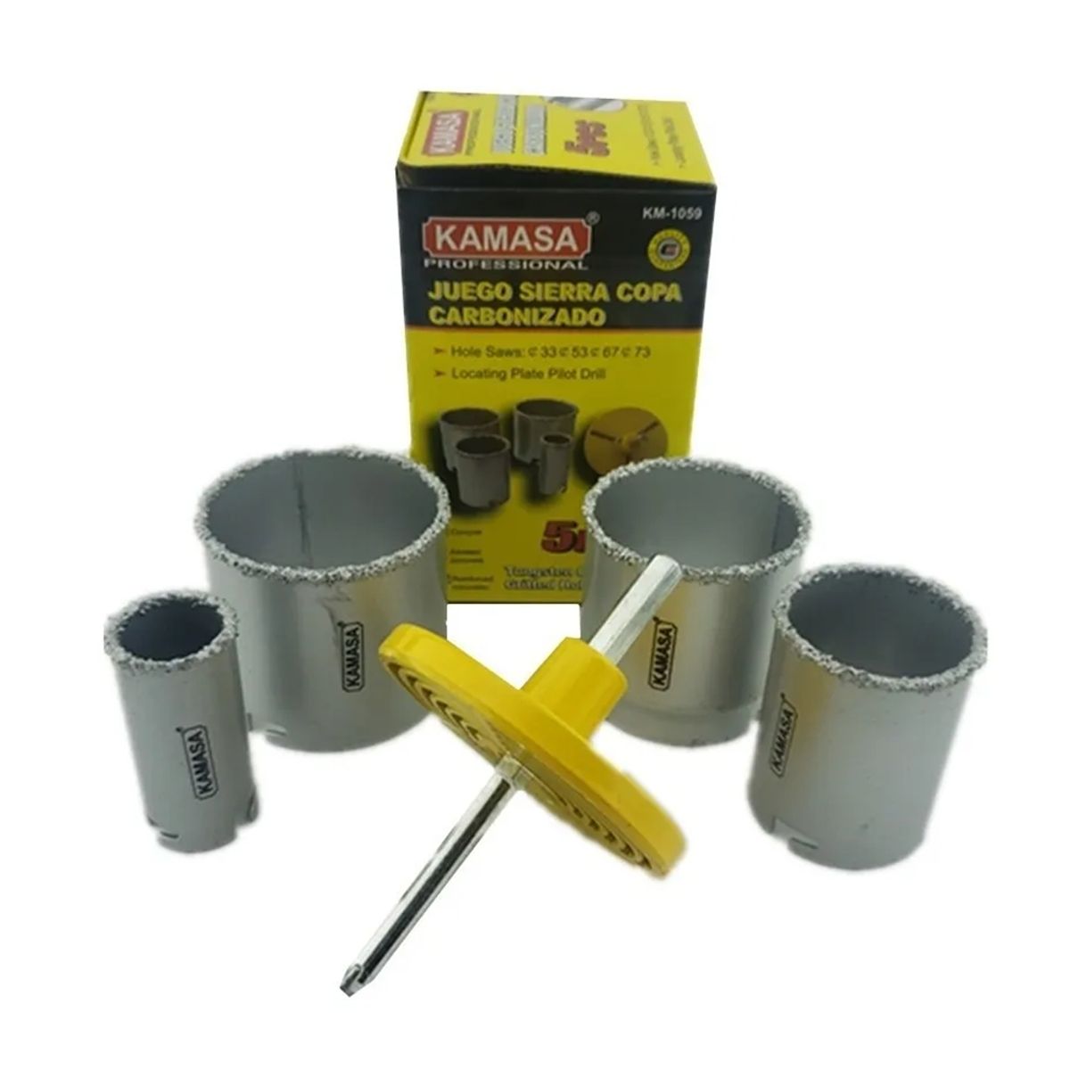 KAMASA - Juego De Broca Sierra Copa Diamantada 5 Piezas 33-73mm Km