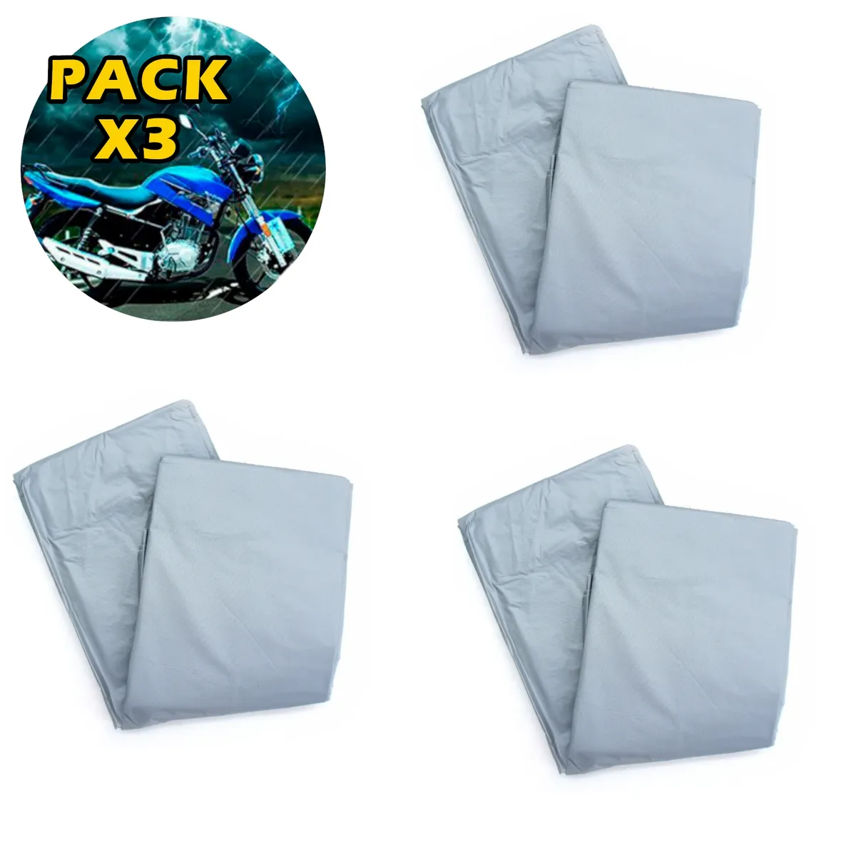 GENERICO - Pack X3 Carpa Funda Cubre Moto Impermeable…
