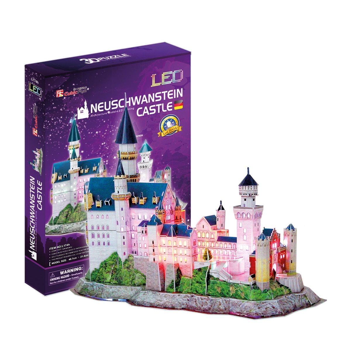 CUBICFUN - Puzzle 3d Castillo De Neuschwanstein Led