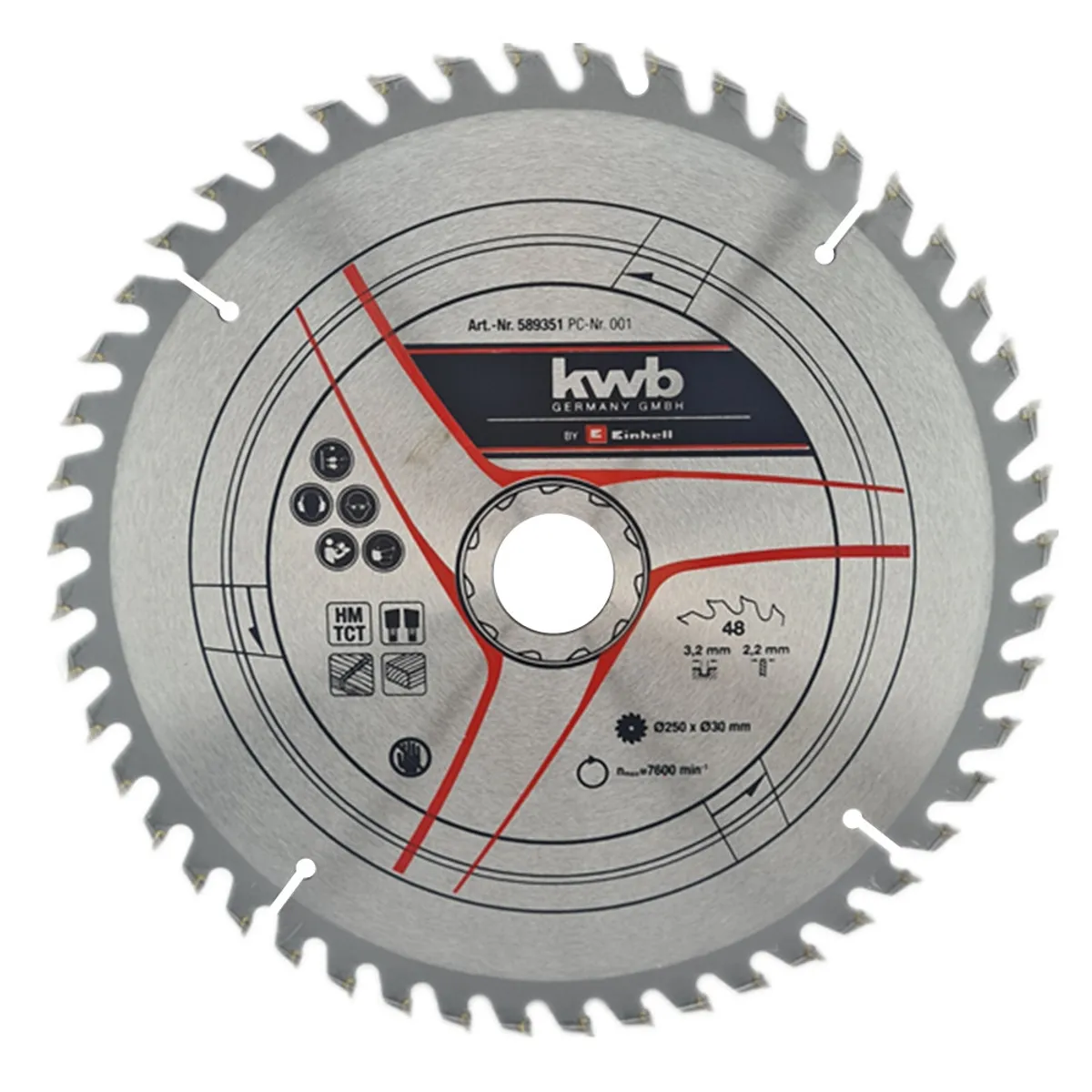 KWB - Disco Banco Sierra 250x30mm 48 Dientes Kwb 589351