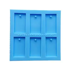 GENERICO - Molde Set 6 Llaveros Rectangular 5cm Para Resina Epóxica
